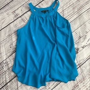 Express Blue Sleeveless Halter Top